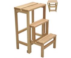 Tabouret/escabeau refermable en bois à volume réduit pour intérieurs étroits Couleur naturelle