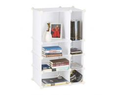 Relaxdays ÃtagÃ¨re cubes rangement 8 compartiments plastique modulable DIY bibliothÃ¨que, blanc