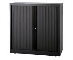 Bisley Armoire à rideaux Euro, largeur 1000 mm, 2 tablettes, noir | ET410102S5633 - Armoire datelier Armoire de bureau Armoire métallique Armoires datelier Armoires de bureau Armoires métalliques