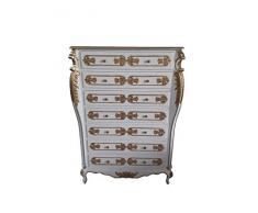 Louises Baroque Rokokoko Commode style ancien - Blanc - Hauteur 140 cm