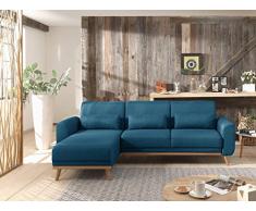 Bestmobilier - Vera - Canapé dangle réversible Convertible au Style scandinave en Tissu - 256x88x149cm