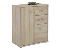IDIMEX Buffet Remy, Commode Meuble de Rangement avec 2 tiroirs et 2 Portes, en mélaminé décor chêne Sonoma