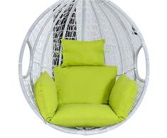 LuShuMaDa Extra Large Egg Chair Coussin, Hanging Wicker Swing Chair Egg Rotin Chair Hammock Pad with Pillow Patio Garden Wicker Solid Color Outdoor Hamac Chair Pillow