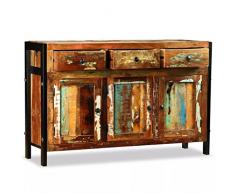 Tidyard Buffet Bois Style Vintage | Buffet Cuisine Commode Bois de Récupération Massif 120 x 35 x 76 cm