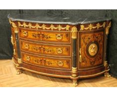 Commode buffet style baroque noir marbré style ancien louisXV moBa0550DSw