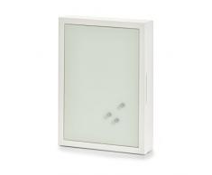 Zeller 13840/Memo BoÃ®te de clÃ©s MDF/Verre Armoire Ã clÃ©s MDF Blanc 22Â x 5Â x 30Â CM