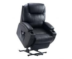 Homcom Fauteuil de Relaxation électrique sur roulettes Noir