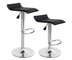 TecTake Tabourets de Bar Chaise Fauteuil bistrot réglable pivotant siège Design - diverses modèles - (2X Lars | no. 401571)
