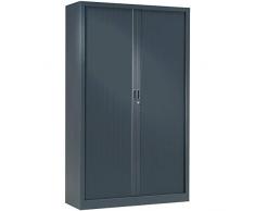 Pierre Henry Armoire à rideaux 198 x 120 x 43 cm - anthracite - anti-feu - Armoire de bureau Armoire métallique Rangement de bureau