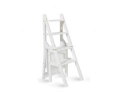 CXY-JOEL Tabouret-Escabeau En Bois Massif Multifonction Chaise Échelle Maison Cuisine À Double Usage Pliante Escalier Chaise Mobile 4 Étapes Échelle Tabouret Ascendant Plusieurs Occasions