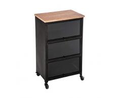 Atmosphera - Commode Industrielle Noire Joris 3 tiroirs