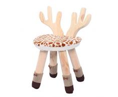 YUYAXAF Ottoman de Animal, Coffre de Tabouret de Animaux, Amusant pour Enfants Tabouret en Bois, Taille: 27 * 27 * 47cm, Sika Deer