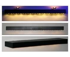 Noir étagères en bois flottant avec lumières LED