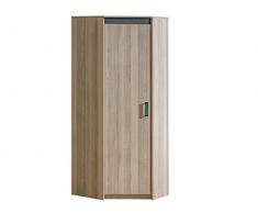 SMARTBett Armoire d'angle avec Porte en frêne Verte