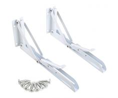 Équerres de Fixation ETSAMOR 2 Pcs Étagère Pliante Super Porteur Facile à Plier Supports Muraux Pliants avec 16 Vis pour Balcon, Salon, Chambre, Bureau