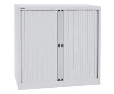 Bisley Armoire à rideaux Euro, largeur 1000 mm, 2 tablettes, gris clair | ET44/10/30/2S.1V7 - Armoire métallique - Armoire de bureau - Armoire avec étagère - Armoire basse