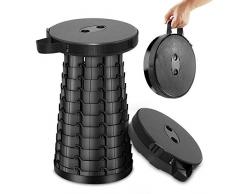 GNEGNIS Tabouret Pliant Camping Tabouret Chaise Portable Chaise Pliable Mini Tabouret Pliant Facile pour Camping Randonnée Pêche (Noir)