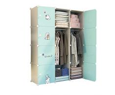 Garde-robe Simple Bois Massif Plastique Wardrobe assemblé Enfants Tissu Bonnetière Location Dortoir Petit Armoire de Rangement Accueil FANJIANI (Color : B)