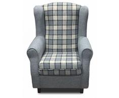 Xuenoszzz - Fauteuil à oreilles (idéal pour allaitement) en tissu rustique, gris. Mesures : 104 x 76 x 74 cm.