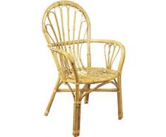 AUBRY GASPARD Fauteuil en Rotin Non écorcé Naturel 56x61x96cm