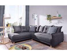 Bobochic - Lena - Canapé scandinave dangle Gauche - Gris foncé - 236x90x190cm