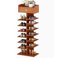 HZY Bibliothèque Shoe rack, multi-couches des ménages chaussures Cabinet - Economie despace de grande capacité étagère à chaussures (Couleur: couleur-7 couches), Teck Couleur: Teck-4 couches de coule