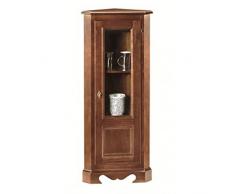 estea Mobiles – Vitrine Angle Bois Art Pauvre Couleur Noyer foncé – 395