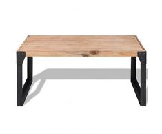 vidaXL Table Basse Table de Salon Bois dacacia Massif 100 x 60 x 45 cm