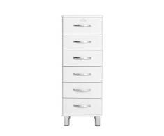 TENZO Malibu Designer Chiffonnier 6 tiroirs, Panneaux de Particules & MDF, Blanc, 41 x 41 x 111 cm