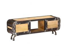 Festnight Meuble TV Armoire Stéréo de Style Industriel 120 x 30 x 42 cm Bois Massif de manguier