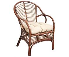 AUBRY GASPARD Fauteuil en rotin Marron