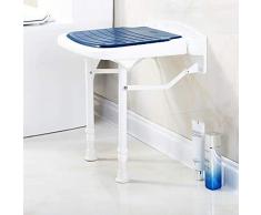Tabouret pour la santé Tabouret de douche Tabouret de douche Siège de bain bain pliante antibactériennes Un mur mobile auxiliaire Tabouret Siège de douche Bain Punching Roulement Massimo 500 kg,Bleu