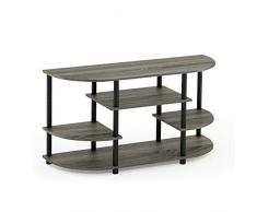 Furinno Jaya Simple Design Meuble TV dangle, chêne français Gris/Noir, Bois, One Size
