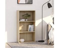 N/O Profitez de Vos achats avec Bibliothèque à 3 Niveaux Chêne Sonoma 60x30x114 cm Aggloméré