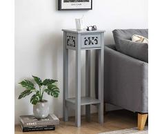 woodluv 3 Commode Meuble de Rangement en Bois avec Panier intissé Chevets – Chambre à Coucher ou de Salle de Bain (Entièrement assemblé)