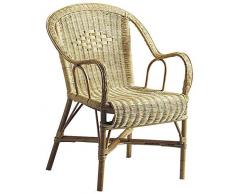 AUBRY GASPARD Fauteuil Crapaud en manau et moelle de rotin Naturelle