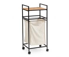 Zeller 18726 Chariot avec étagère Linge Chariot, Bois, Noir, 39 x 32 x 89.5 cm
