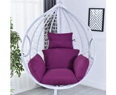 Yuany Panier Suspendu Coussins de Chaise Oeuf Hamac Coussins de Chaise Nid épais Oreiller arrière pour Patio extérieur intérieur Jardin Jardin Bureau Violet(Pas DE Chaise)