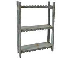 Guru-Shop Bibliothèque Rustique, Bois Massif, LInde Coloniale, Gris, Teck, 120x84x26 cm, étagères Rustiques