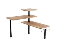 Totally Addict KB5843 Etagère dangle Modulable - 3 Niveaux, Bambou + Metal + PP, Marron, 43 x 43 x 38 cm