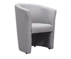 Meubletmoi Fauteuil Cabriolet Tissu Gris - Design Contemporain - CABRI