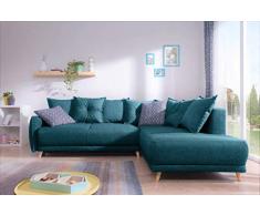 Bobochic - Lena - Canapé scandinave dangle Droit - Bleu Canard - 236x90x190cm