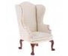 MagiDeal 1/6 Maison de Poupées Meubles de Salon Miniature Canapé Simple Fauteuil à Oreilles Canapé à Deux Places - # 1 Beige