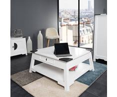 wanda collection Table Basse de Salon en Acajou Thao Blanc 85