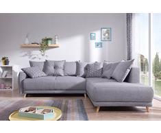 Bobochic - Lena - Canapé scandinave dangle Droit - Gris Clair - 236x90x190cm