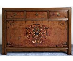 OPIUM OUTLET Commode Sideboard Marron Console chiffonnier Buffet Vintage Antique Shabby-Chic