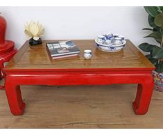 Yajutang Opium Table Basse en Bois Massif Rouge