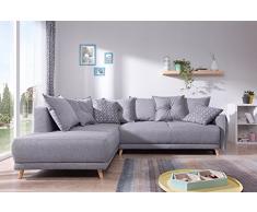 Bobochic - Lena - Canapé scandinave dangle Gauche - Gris Clair - 236x90x190cm