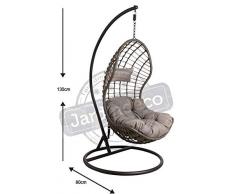 AUBRY GASPARD Fauteuil Oeuf en polyrésine et Acier réglable