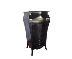 Louises Baroque Rokokoko Commode Style Ancien Noir Hauteur 144 cm
